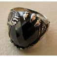 thumbnail image 5 of Black Onyx Mans Ring, Natural Black Onyx, December Birthstone, Eagle Claw, 925 Silver Ring, Birthday Gift, Heavy Mens Ring, Arabic Design, Ottoman Style Ring, Christmas, Turkey Mens Signet Ring, 5 of 6