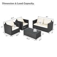 thumbnail image 5 of Boyel Living 4 Pieces Patio Furniture Sets Rattan Chair Wicker Conversation Sofa Set for Outdoor Backyard Porch Garden, Beige, 5 of 9