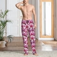 thumbnail image 5 of Uemuo Orchids Flowers Pattern Men's Wide Leg Palazzo Lounge Pants with Pockets Light Weight Loose Comfy Casual Pajama Pants-Large, 5 of 9