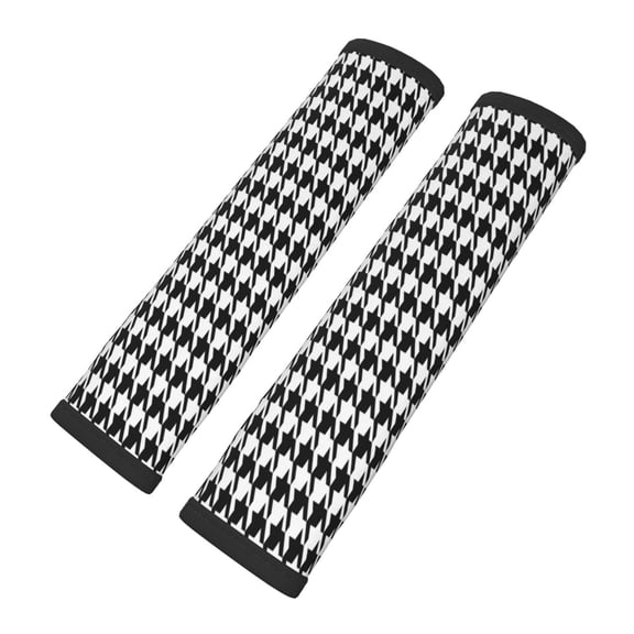 2 Pcs Auto Seat Belt Cover Soft Car Seatbelt Cover Automotive Seat Belt Cushion Pad Cover Shoulder Pad Backpack Shoulder Pad Houndstooth Black