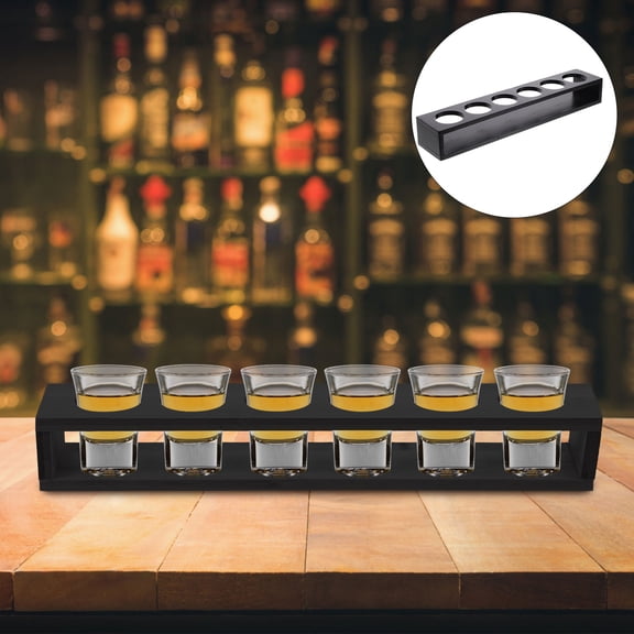 WHAMVOX  Wine Holder Stand White Glass Shot Glasses for Bar Whiskey Cups