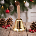 Hand Bell Image Hand Bell Gold 2.76 Inch Metal Ringing Bell with Solid Wood Handle, 1 ...