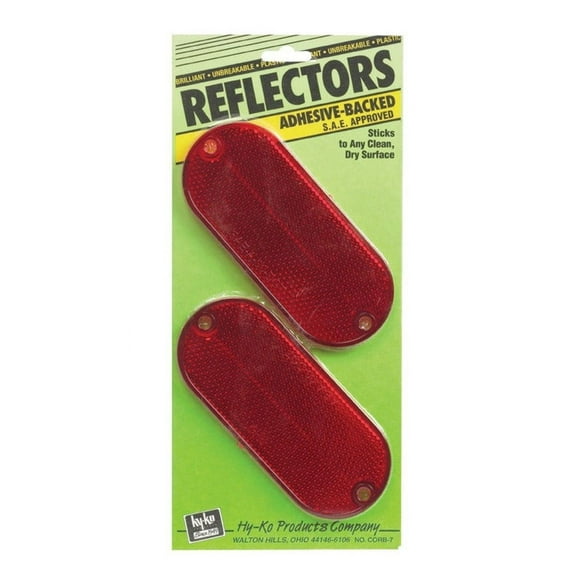 HY-KO CORB-7R Carded Reflector, 9.63 in L Post, Red Reflector