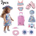 thumbnail image 2 of Doll Travel Play Set Mini 7PCS Doll Suitcase Set Doll Travel Set Doll Luggage, 2 of 9