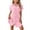 Pink, variant on Virmaxy 3-12 Years Beige Crinkle Rolled Sleeve Shirt Dress Collared Button Down Summer Dress for Beach Vacation and Casual Daily Wear
