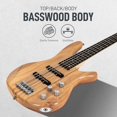 5 String Electric Bass Guitar, Full Size Standard Right Handed Rosewood