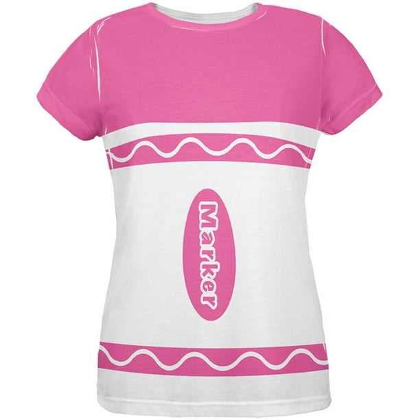 Halloween Marker Costume Pink All Over Womens T Shirt Multi SM