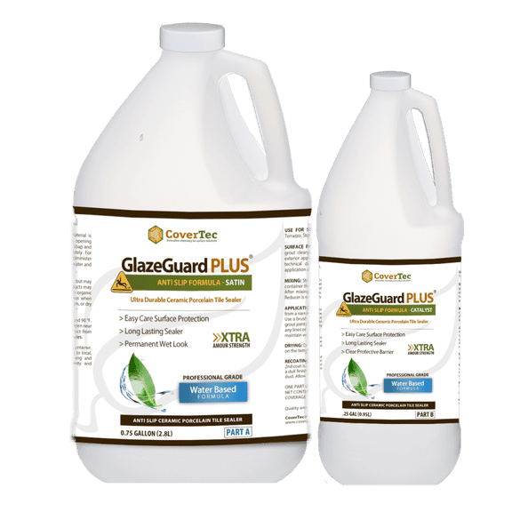 GlazeGuard Plus Satin Anti Slip Floor Coating And Treatment For Ceramic, Porcelain And More Satin Finish (1Gal)