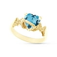 thumbnail image 2 of Heart Shape Simulated Aquamarine In 14K Yellow Gold Over 925 Sterling Silver Ring Size 9.5, 2 of 5