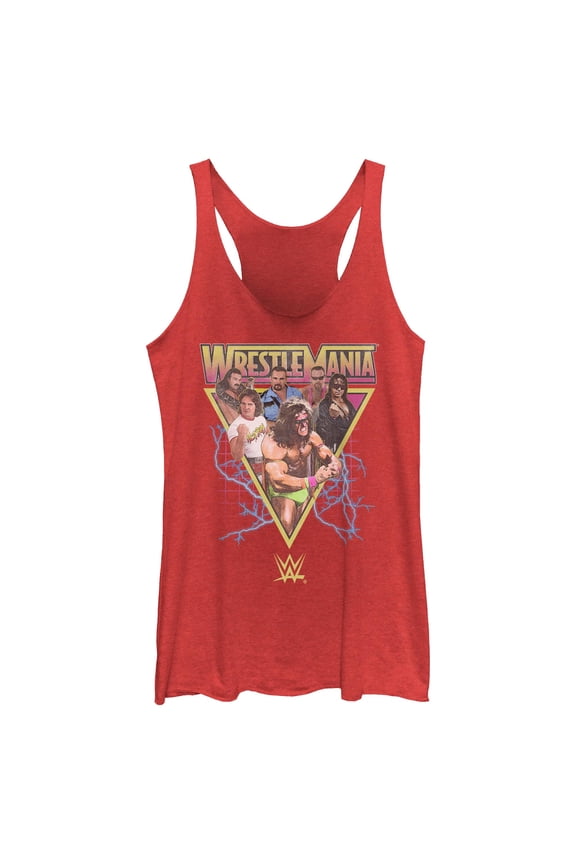 Womens WWE Retro Wrestlers Triangle Racerback Tank
