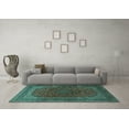 thumbnail image 3 of Ahgly Company Indoor Rectangle Medallion Turquoise Blue Traditional Area Rugs, 2' x 3', 3 of 4