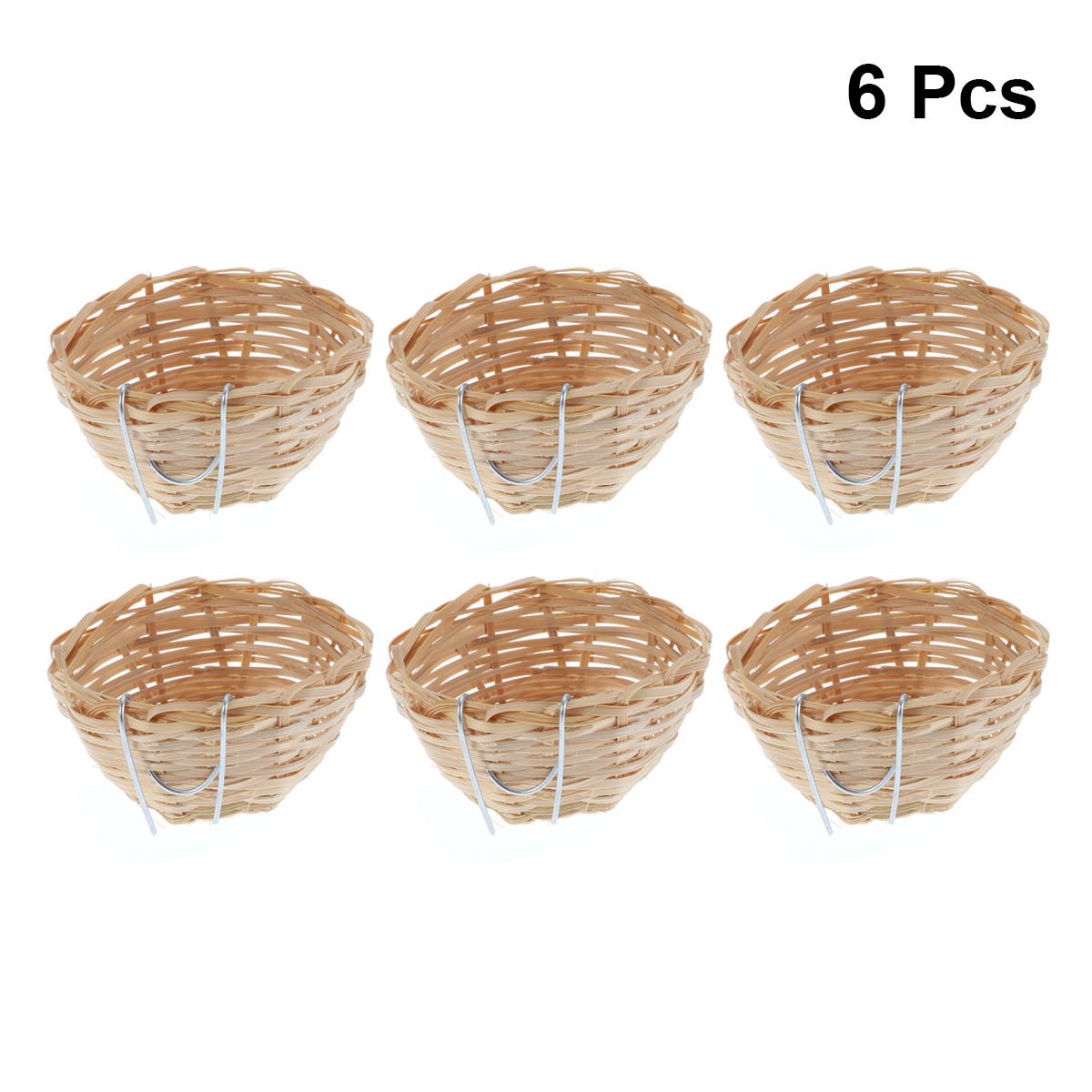 NIAIZEK 6Pcs Canary Bird Nest for Bird Cage Bed, Khaki Bamboo, Easy to Install and Durable