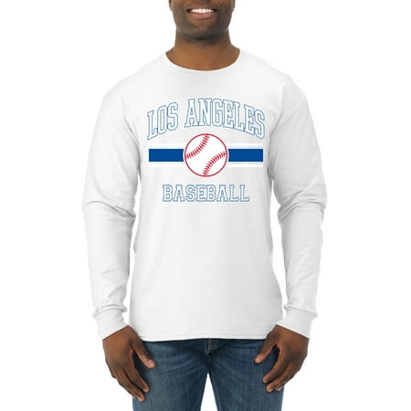 Wild Bobby City of Los Angeles LA Baseball Fantasy Fan Sports Men s Long Sleeve T-Shirt White Large
