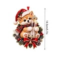 thumbnail image 4 of Cififendec Christmas 2D Acrylic Money Clip Ornament, Cute Animal Wreath Pendant with Santa Hat Plaid Scarf for Christmas Tree Cash Gift Display, 5.7", 4 of 9
