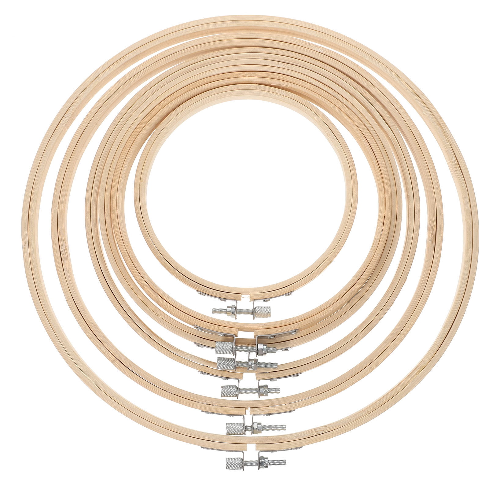 6Pcs Embroidery Hoops Sewing Hoops Bamboo Cross Stitch Hoops Craft