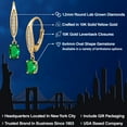 thumbnail image 2 of Gem Stone King 10K Yellow Gold Green Nano Emerald and Lab Grown Diamond Dangle Earrings for Women | 0.90 Cttw | Gemstone May Birthstone | Oval 6X4MM, 2 of 6