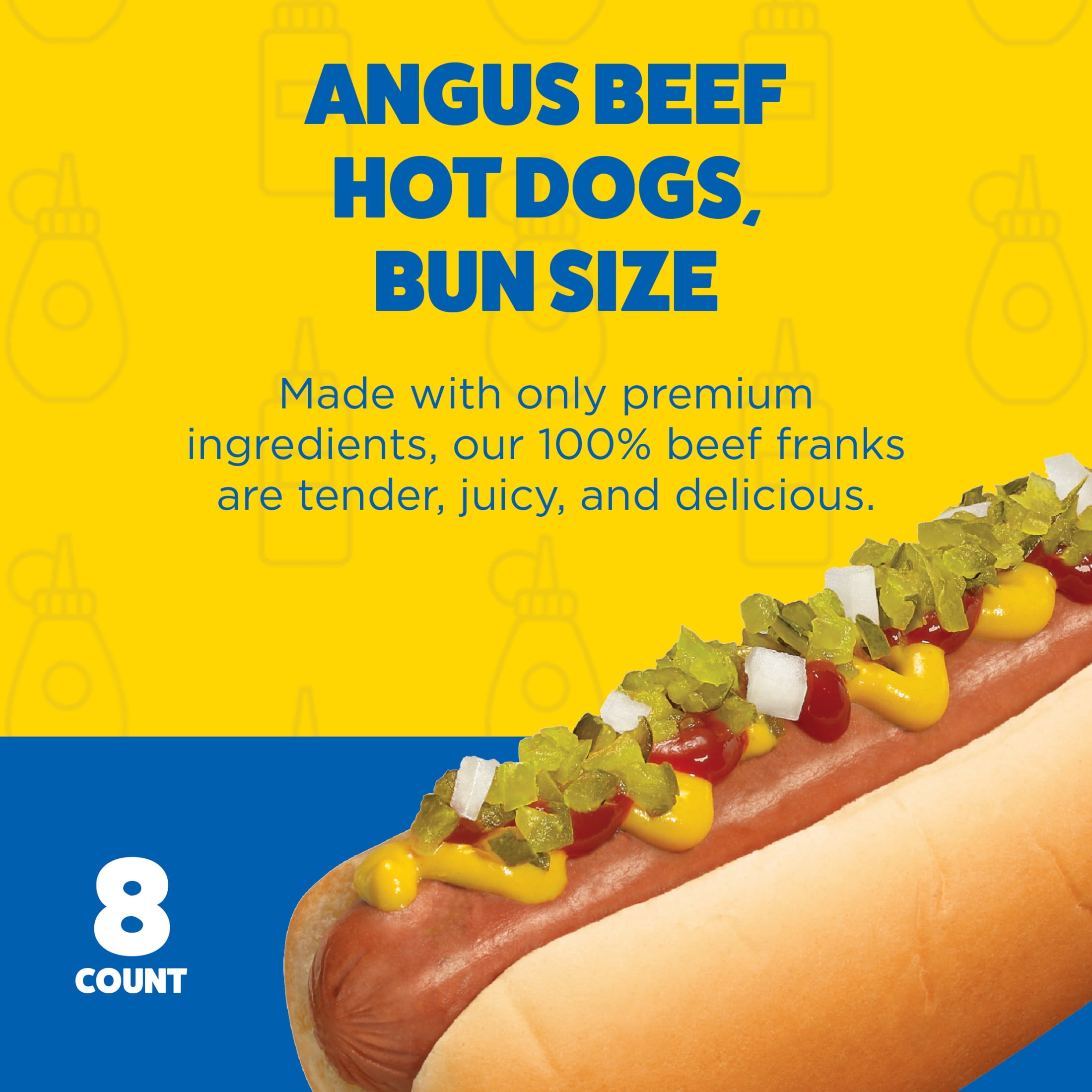 Ball Park Bun Length Angus Beef Hot Dogs, 14 oz, 8 Count
