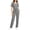 A192 Gray, variant on Women's Scrub Sets V-Neck Medical Uniforms with Tie Waist Nursing Scrubs Short Sleeve Top and Straight Leg Cargo Pants Multi-Pocket Stretch Workwear