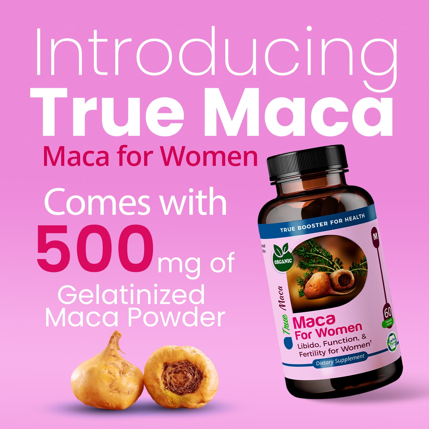 Maca (Gelatinised) Capsules 500 mg Organic