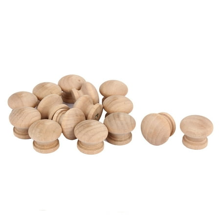 Easy Grip Wooden Handle - Kitchen Cupboard Cabinet Door Wooden Pull Knob Grip Handle Khaki 28x23mm 15pcs