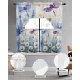 thumbnail image 3 of Dragonfly Spring Floral Kitchen Curtains Sets 24 Inch Length with Valance, Summer Botanical Flowers Swag Valances and Tiers Curtain Set Drapes Swag Curtains for Living Room, Bathroom, Bedroom, Cafe, 3 of 6