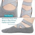 thumbnail image 4 of 2 pares de calcetines de yoga para mujer con empuñaduras, calcetines antideslizantes de cinco dedos para pilates, barra, ballet, fitness MFZFUKR 221559-2, 4 of 8