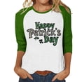 thumbnail image 2 of Odbmxy Holiday Womens Plus Tshirts 3/4 Sleeve St. Patrick's Day Womens Shirt Green Soft Graphic Regular Leisure Shirts, 2 of 5