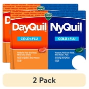 (2 pack) Vicks DayQuil & NyQuil Cold and Flu Liquicaps, Cold and Flu Medicine for Adults, 60 Count