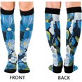 thumbnail image 2 of Coolnut Blue Flowers Compression Socks Women Men Knee High Stockings 1Pair for Sports, Running, Travel39 Gift, 2 of 7