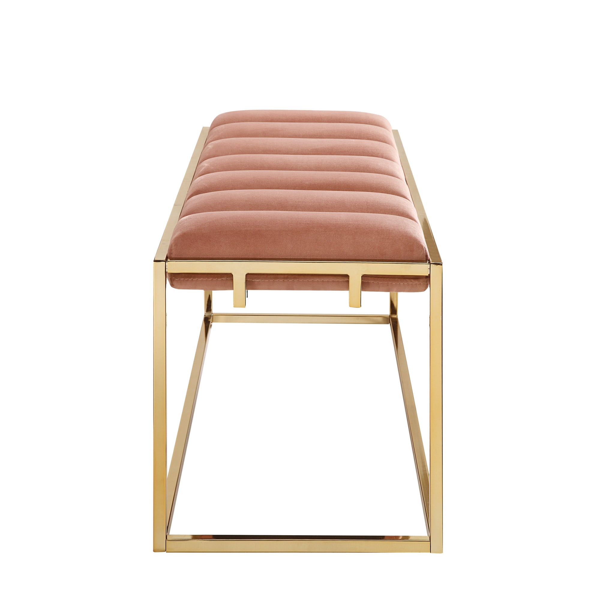 Nicole Miller New York Tristian Velvet Bench, Blush/Gold