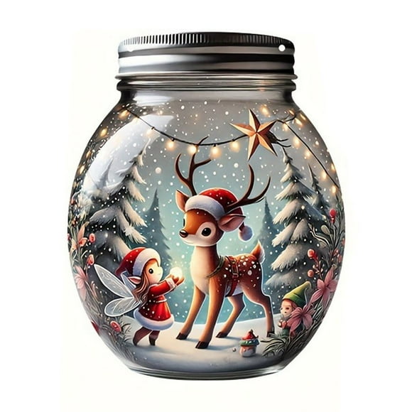 Fairies and Reindeer World Painted Bottle Glass Texture Chain Pendant Pendant Pendant
