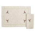 thumbnail image 2 of Saro Lifestyle Embroidered Holly Placemats and Napkins 8 pcs Set (4 Placemats, 4 Napkins), 2 of 5