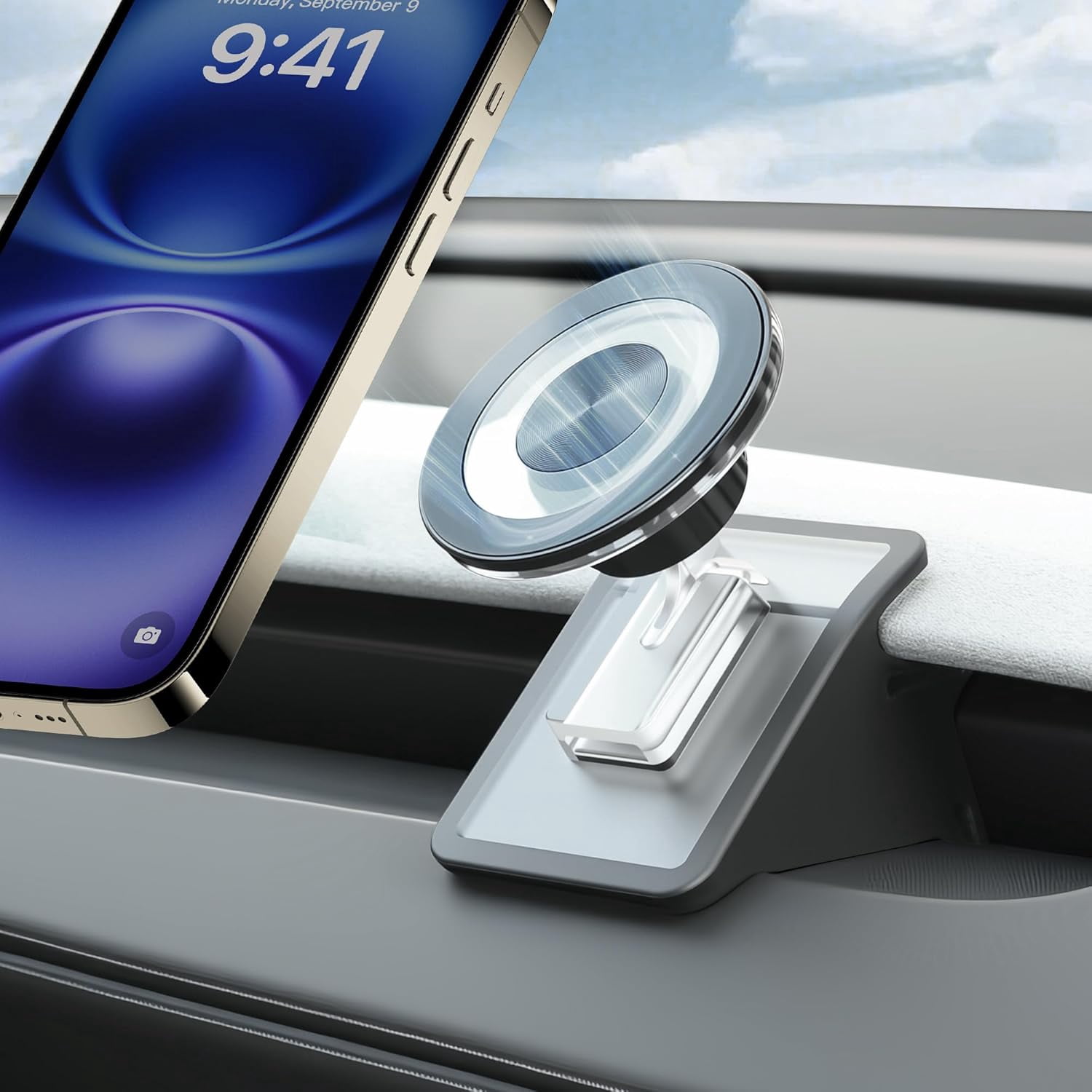Phone Mount for Tesla New Model Y Juniper 2026 2025 Model 3 Highland Accessories Phone Holder Fit for All Phone MagSafe Car Mount [Strongest Magnet Power]