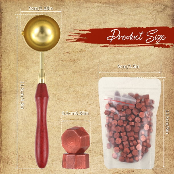 Naiovety 300x prácticas cuentas de cera de sellado para sobre, carta de invitación, regalo Premium y ecológico Artesanía 100 oro rojo
