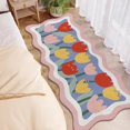 thumbnail image 1 of Cashmere Rugs for Bedroom Decoration Maison Strip Bedroom Bedside Foot Mat Fluffy Living Room Carpet Dense Tapete Infantil Rugscustomized Gao Jinjia LED, 1 of 2