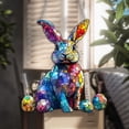 thumbnail image 6 of Vggrvlo Stained Glass Window Hanging Acrylic Colourful Rabbit Suncatcher Housewarming Gift for Mom, Grandma for Christmas Tree Decoration, Birthday Gift for Mom, 6 of 7