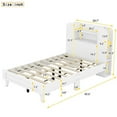 thumbnail image 3 of Twin Size Platform Bed Frame with Storage Headboard,Multiple Storage Shelves on Both Sides,White, 3 of 7