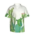 thumbnail image 2 of Daiia Cartoon Cactus Hawaiian Shirt for Men Gentle Cotton Regular Short Sleeve Casual-3X-Large, 2 of 9