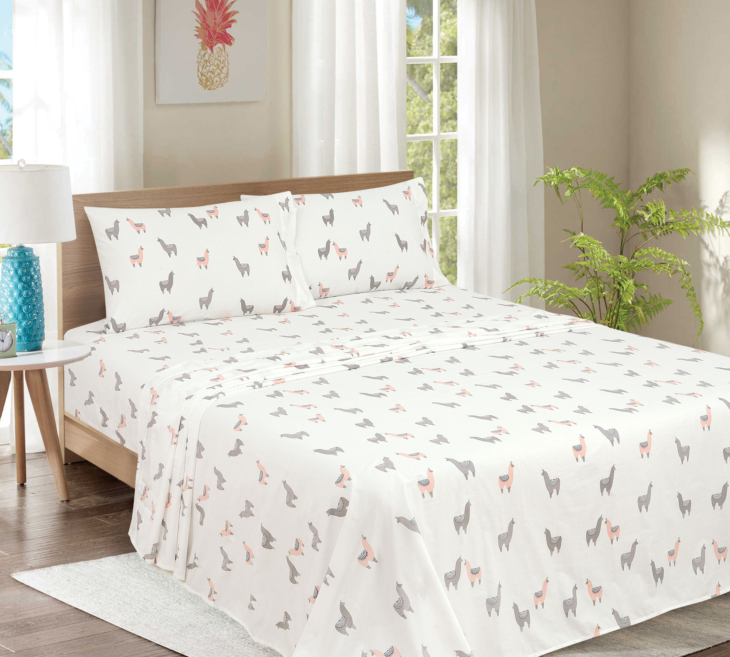 Mainstays 200 Thread Count QUEEN Sheet Set Llama