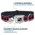 thumbnail image 4 of Buckle-Down Pet Collar, Dog Collar Metal Seatbelt Buckle, Americana Stripe Stars Blue Red White, 9.5 to 13 Inches 1.0 Inch Wide, 4 of 8