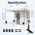 thumbnail image 3 of SPECSTAR 8'x8' Pop Up Canopy, One Push Set-up Tent with 1 Sidewall for Outdoor, White, 3 of 8