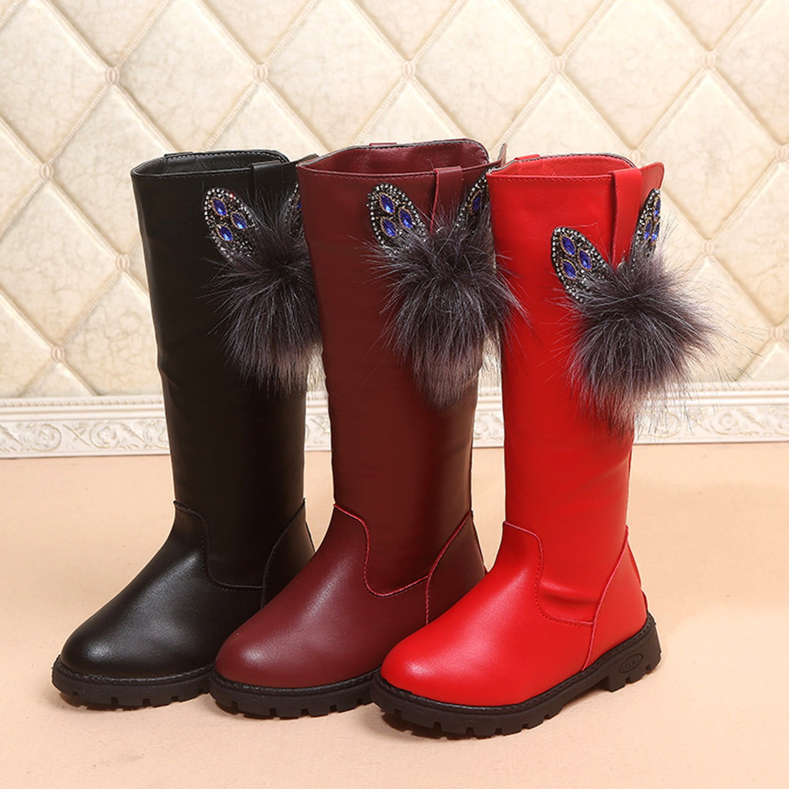 nsendm Girls Shoes Big Kid Female 6c Boots for Toddler Girl Children Shoes Comfortable Soft Sole Boots Fashion High Boots Girls Boots Toddler Boots Size 9 Wine 4.5 Walmart