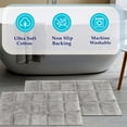 thumbnail image 3 of BNM Non-Slip Washable Bath Rug Set, 20" x 30", 24" x 36", Silver, 3 of 8