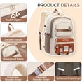 thumbnail image 3 of 26.5 L Fashion Large-Capacity Backpack for Women, College Student Laptop Backpack with Multiple Anti-Theft Pockets, Waterproof,Cute Preppy-Style Backpack for Campus,Travel,Work, 3 of 8
