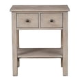 thumbnail image 2 of Transitional Nightstand with Two Drawers and Bottom Shelf, Gray, 2 of 5