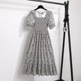thumbnail image 4 of Niche French Design Sensibility High-end Feel Floral Print Short Sleeve Long Dress For Women Summertzw, 4 of 6