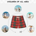 thumbnail image 6 of FORMRS Boys Swim Trunks Quick Dry Mesh Liner Boardshorts Sizes XS-XL, Red and Blue Pattern, 6 of 7