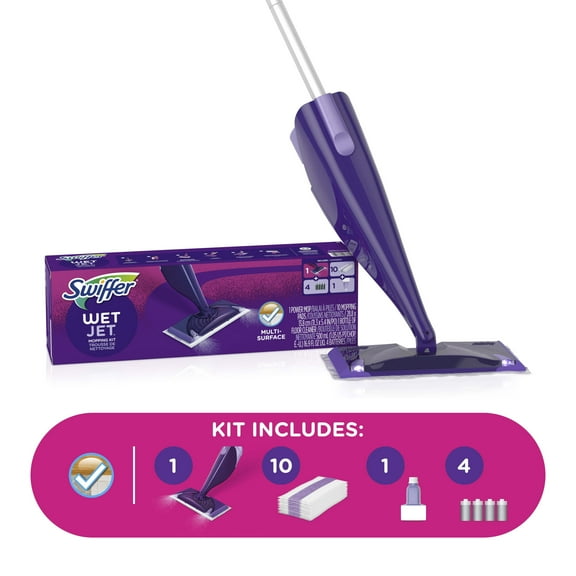 Swiffer Wet Jet Mop, Floor Cleaner for Mopping Wood, Laminate, Tile, Cleaning Set, Fresh Scent