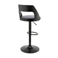 thumbnail image 3 of Adjustable Barstool with Open Wooden Back, Black, 3 of 6