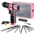 thumbnail image 1 of Set de taladros eléctricos WORKPRO Pink, 8 V, inalámbrico, con caja de herramientas apilable, 1 of 9